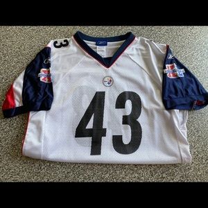 Steelers super bowl XL Troy Polamalu Jersey.
